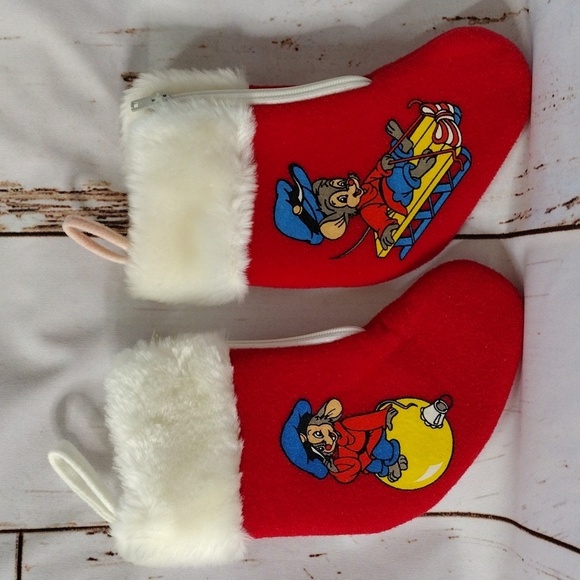 Vintage 1986 Sears McDonald's An American Tail Mini Zippered Christmas Stockings - Picture 1 of 9